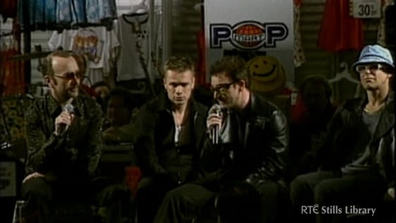 U2 launch PopMart tour in New York (1997) © RTÉ Stills Library 3036/040