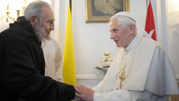 Fidel Castro and Pope Benedict talked for about 30 minutes