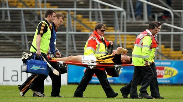 Richie Hogan being stretchered with what, it has transpired, was a collapsed lung