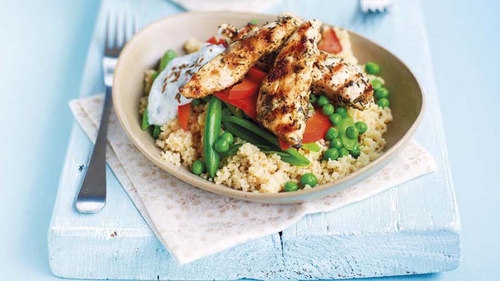 Seared Chicken with Mint Yogurt Dressing
