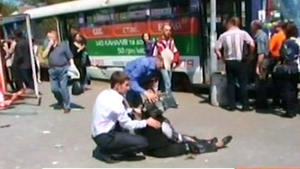Five people were injured at tram stop blast