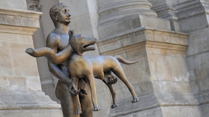 The statue borrows from Roman and Dacian mythology