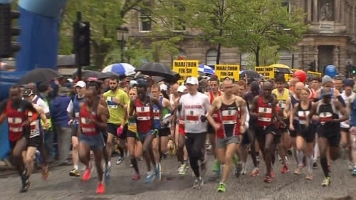 The marathon route began at Belfast City Hall