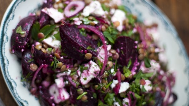 Roasted Beetroot, Feta and Lentil Salad