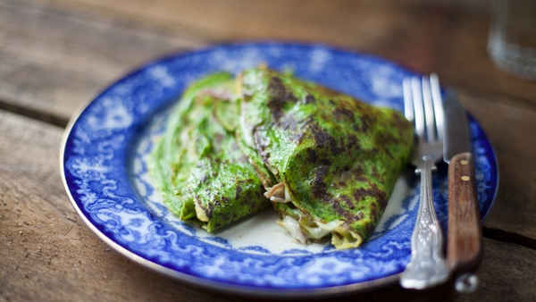 Ham Hock, Spinach and Cheese Crêpes