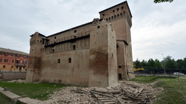 La Rocca castle in San Felice Sul Panaro is damaged following the earthquake in the Modena province