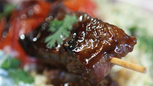 Neven Maguire's Grilled Beef Kebabs with Lemon Couscous