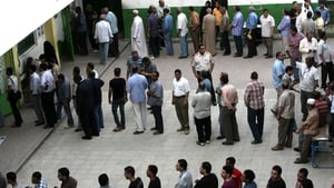 There were long queues outside many polling stations yesterday