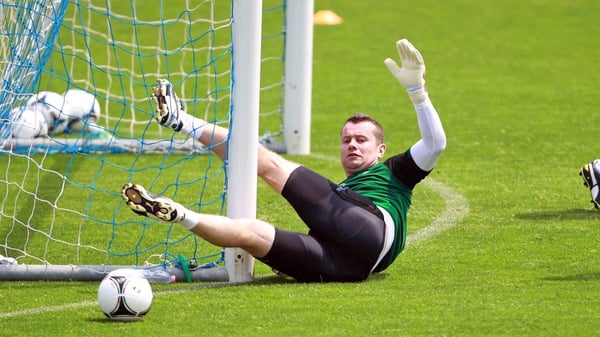 Shay Given training earlier today