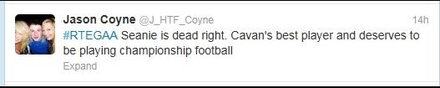 Seanie Johnston reaction #rtegaa twitter