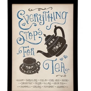 Vintage Everything Stops for Tea Print Wall Art; €18.50 from Cotswold Trading