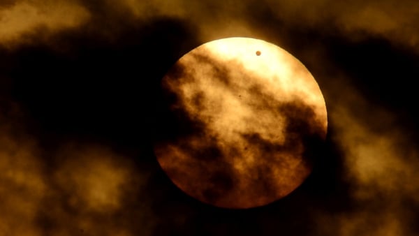 The transit of Venus between the Earth and sun as seen from Rome, Italy