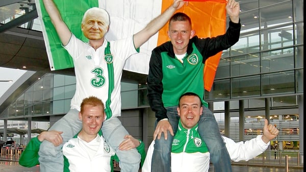 Paul Sheridan, Derick Dunne, William Gibson and Darren Ray from Ballymun, Dublin, on their way to Poland