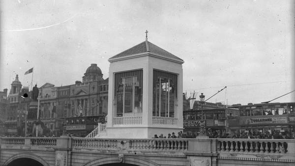 Photographs such as the above (Benediction Altar on O'Connell Bridge) are on display