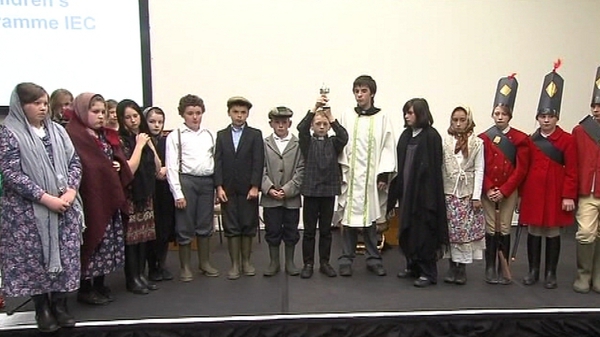 Children from north Kerry primary school performed their play at today's Congress