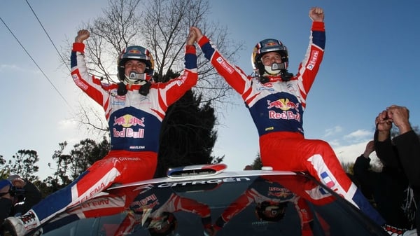 Sebastian Loeb of France (R) and co driver Daniel Elena