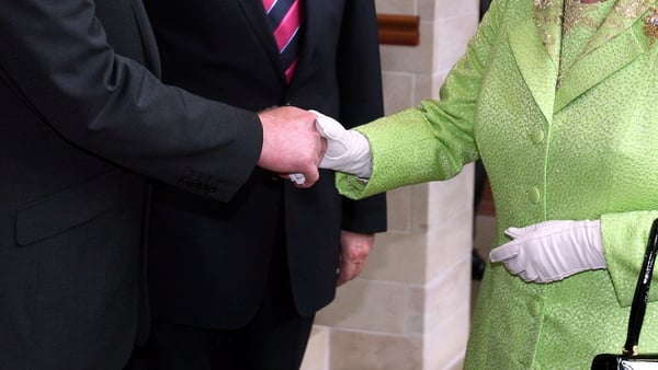 A close-up view of that famous handshake