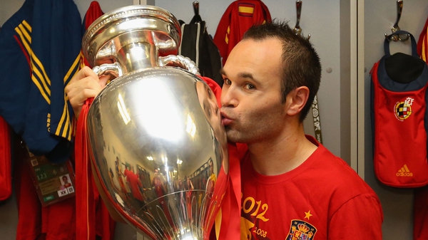 Andres Iniesta, scorer of the winning goal in the 2010 World Cup final, has been named as the best player of EURO 2012