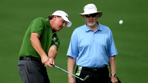 Dave Pelz with his most famous student Phil Mickelson at the 2008 Masters