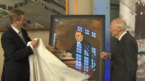 Taoiseach presented Liam Cosgrave with portrait of his father