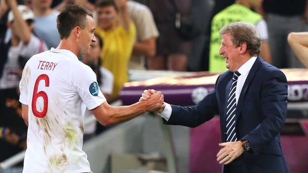 John Terry and Roy Hodgson shake hands following their Euro 2012 win over Ukraine