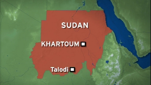 The plane crashed in the mountains around Talodi