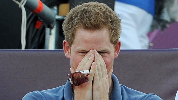 Prince Harry pictured watching Beach Volleyball at the London 2012 Olympic Games