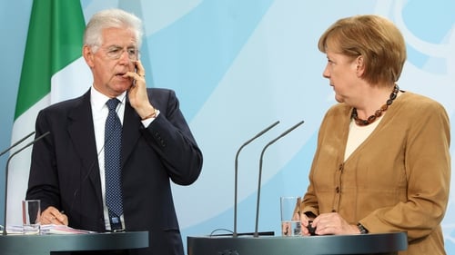Mario Monti and Angela Merkel met in the latest round of talks on the eurozone