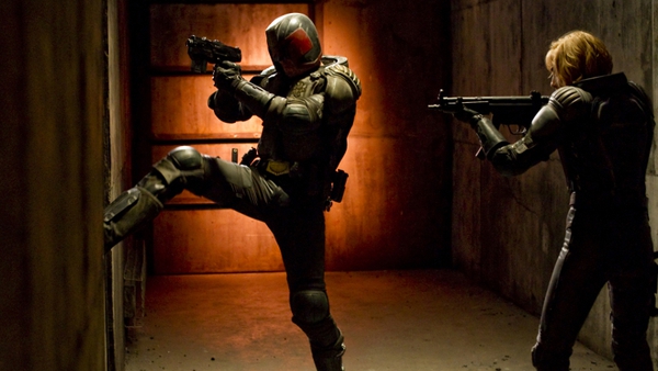 Karl Urban and Olivia Thirlby as Judge Anderson in 2012's Judge Dredd