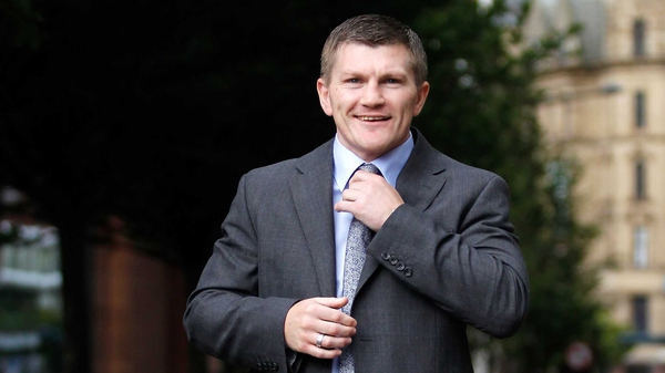 Ricky Hatton after today's press conference in Manchester