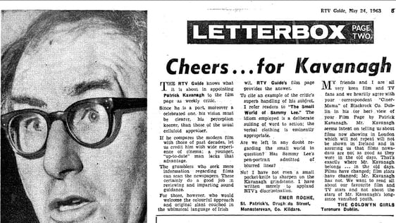 RTV Guide, 24 May, 1963, page 3. Letters to RTV Guide about Patrick Kavanagh.