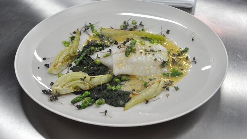 Oil Poached Turbot with Caramelised Fennel and Asp