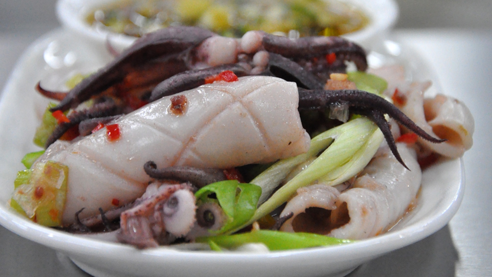Salt and Chilli Squid with Umami dipping Sauce