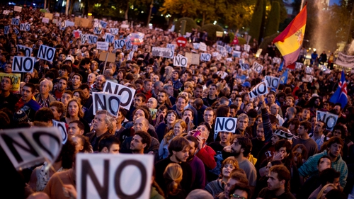 It was the third time in five days that protesters have taken to the steets of the Spanish capital