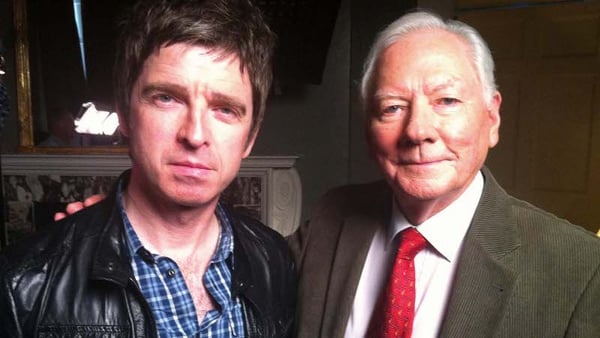 Noel Gallagher with Gay Byrne when he appeared on The Meaning of Life