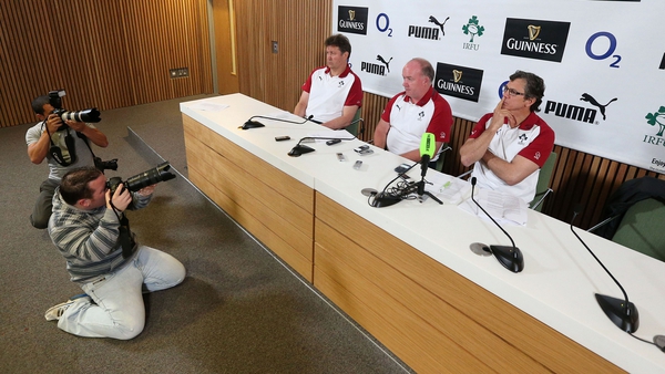 Declan Kidney at the Ireland squad announcement this afternoon