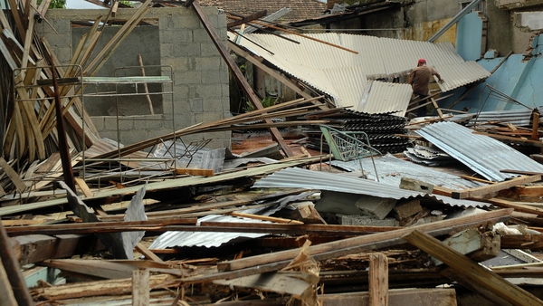 Hurricane Sandy toppled houses in eastern Cuba