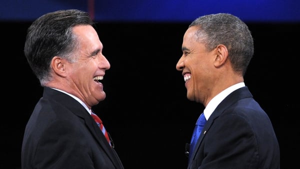 Former presidential election candidates Mitt Romney and Barack Obama become lunch mates