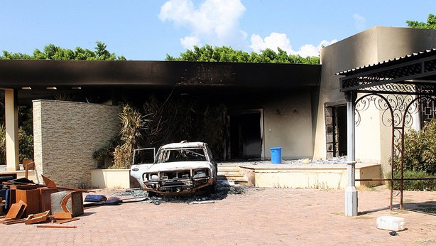 The scene of the US embassy assault in Benghazi where four Americans were killed