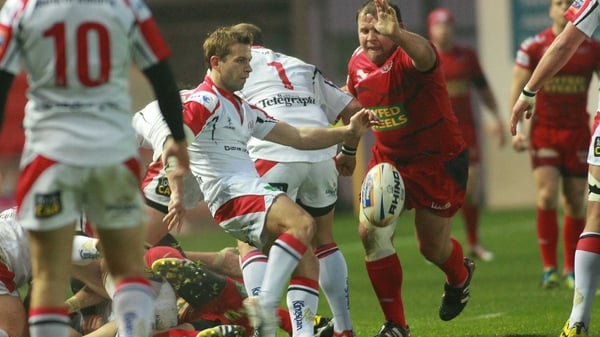 Ulster's Paul Marshall clears under pressure
