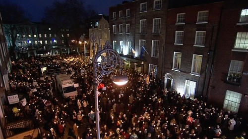 The vigil began at 5pm this evening
