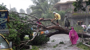Thousands have been forced to leave their homes because of Typhoon Bopha