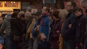 Peace campaigners held a vigil outside Belfast City Hall