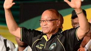 President Jacob Zuma (above) said Nelson Mandela is in 'good spirits'