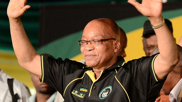 President Jacob Zuma (above) said Nelson Mandela is in 'good spirits'
