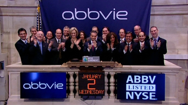 AbbVie began trading on the New York Stock Exchange today