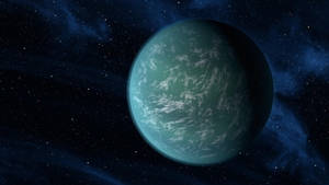 An illustration made available in 2011 by NASA shows a planet known to comfortably circle in the habitable zone of a sun-like star