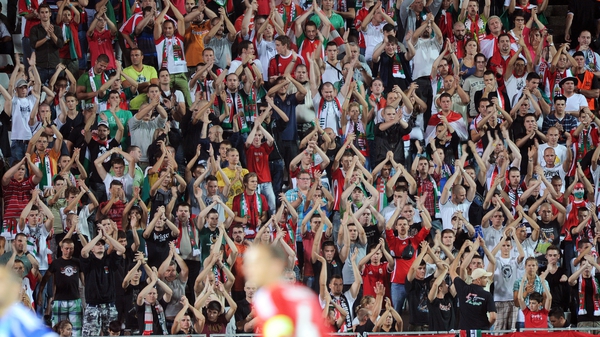 Hungary fans chanting during the clash with Israel in Budapest last August