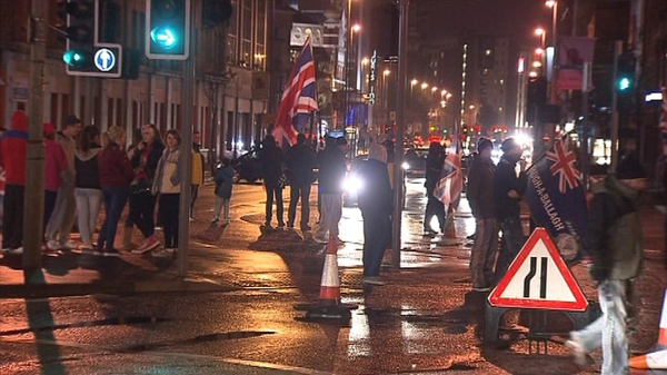 Protesters have taken to the streets of Belfast again tonight