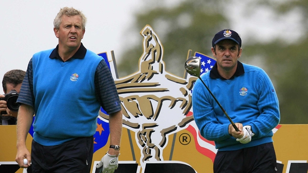 Colin Montgomerie and Paul McGinley seen together on the second practice day at the 2006 Ryder Cup